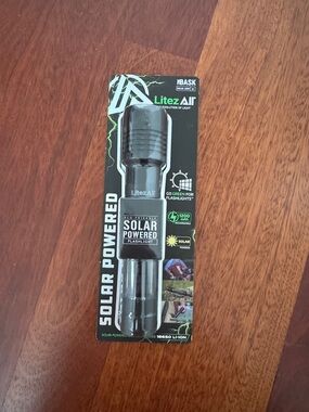 Solar Powered Black Flashlight -